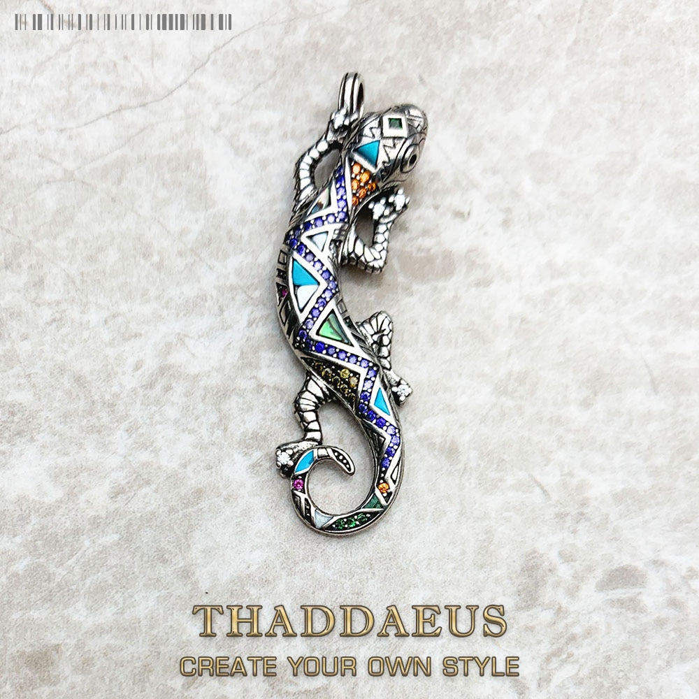 Pendant Lizzard,Spring Fine Jewelry Bijoux 925 Sterling Silver Turquoise Americans Gift For Woman Men