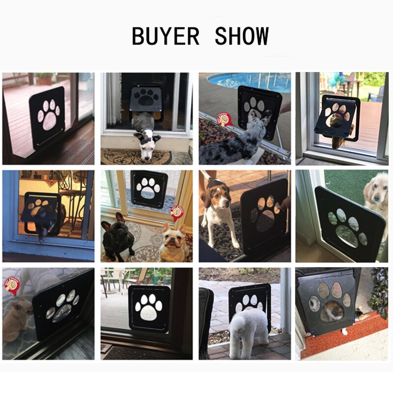 Pet Door New Safe Lockable Magnetic Screen Outdoor Dog Cats Window Gate Garden House Enter Freely Fashion Easy Install Flap Gate
