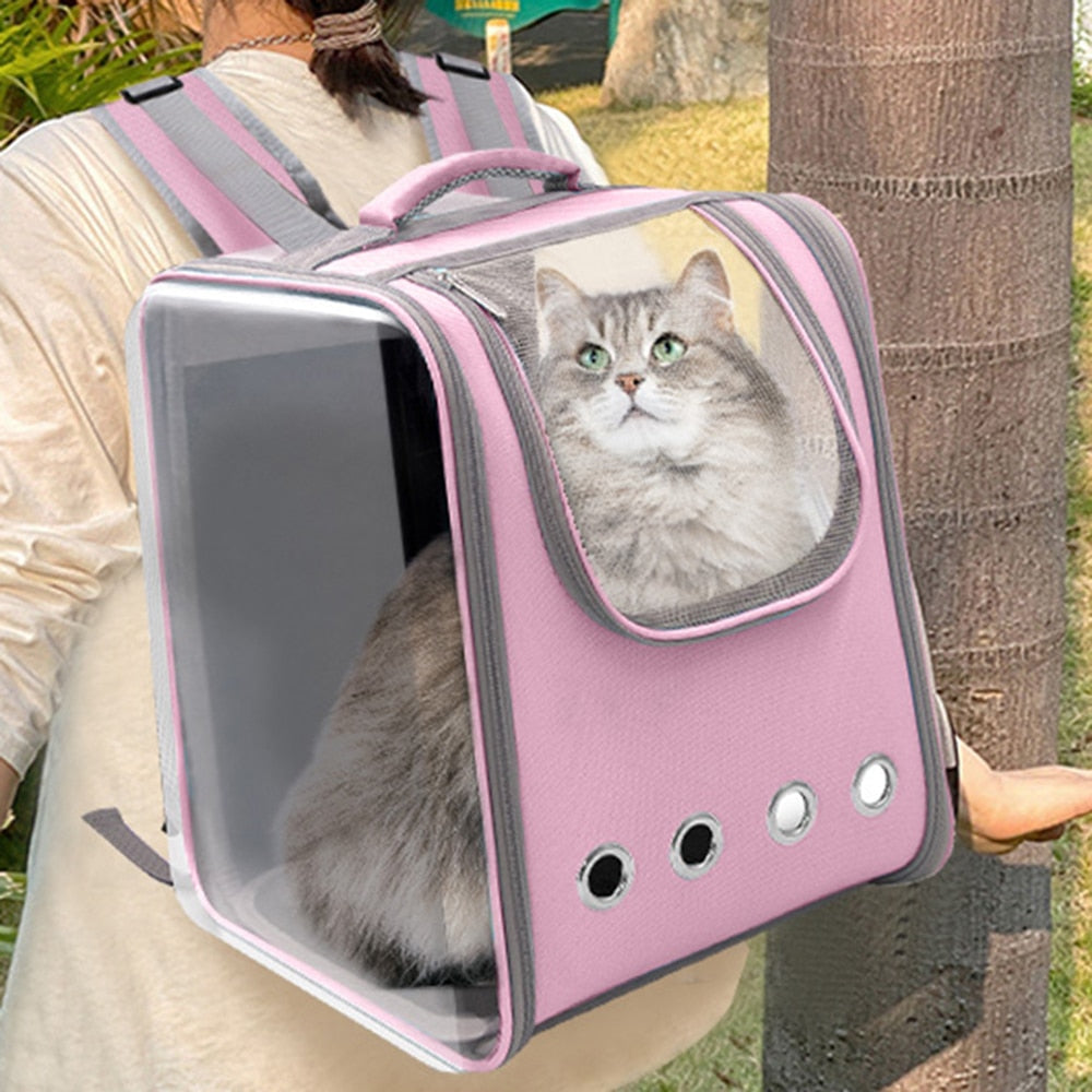 Cat Carrier Bags Breathable Pet Carriers Small Dog Cat Backpack Travel Space Capsule Cage Pet Transport Bag Carrying For Dogs - anconmall