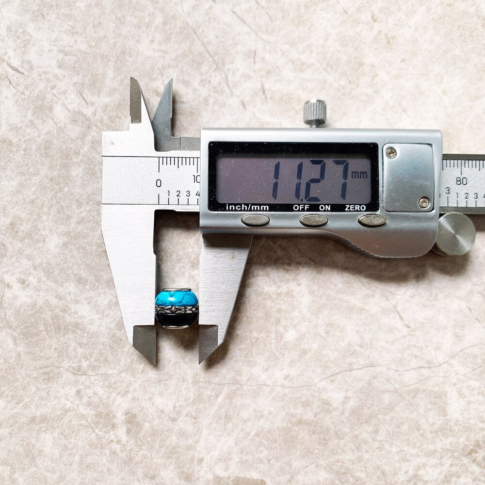 Ornament Blue & Black Bead Accessories 925 Sterling Silver Charm For Jewelry Making Women Men