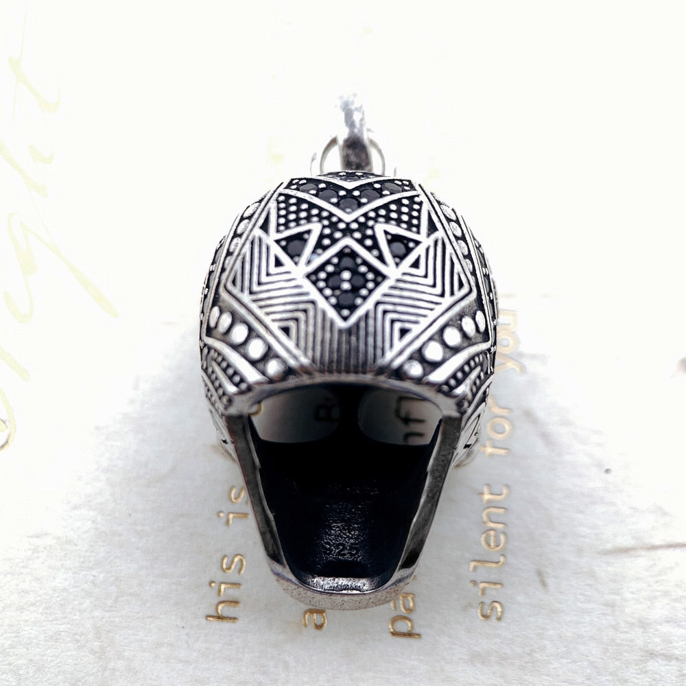 Pendant Skull Maori Fashion Ethnic Punk Jewelry Europe 925 Sterling Silver Gift For Woman & Men
