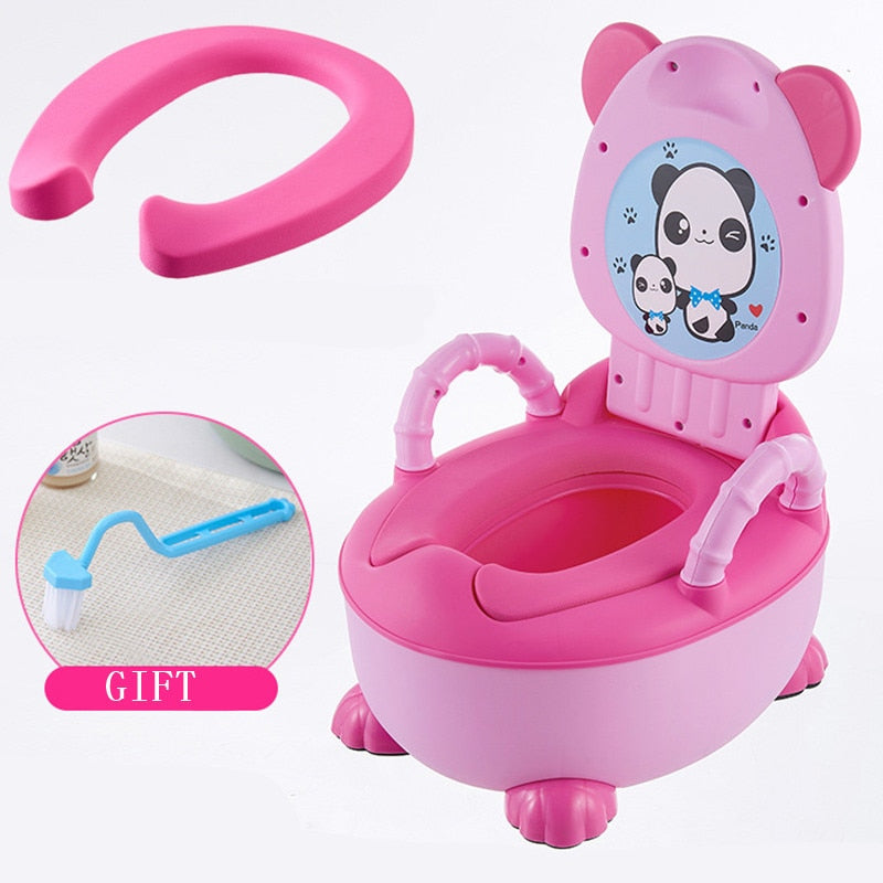 Panda Baby Potty Boys and Girls Potty Training Seat Children's Pot  Urinal Infant Cute Toilet Seat WC -Free Cleaning Brush