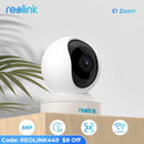 Reolink 5MP PTZ Home Security Camera Wifi 2.4G/5G 3x Optical Zoom Pan/Tilt 2-way Audio Indoor Baby Monitor SD Card Slot E1 Zoom