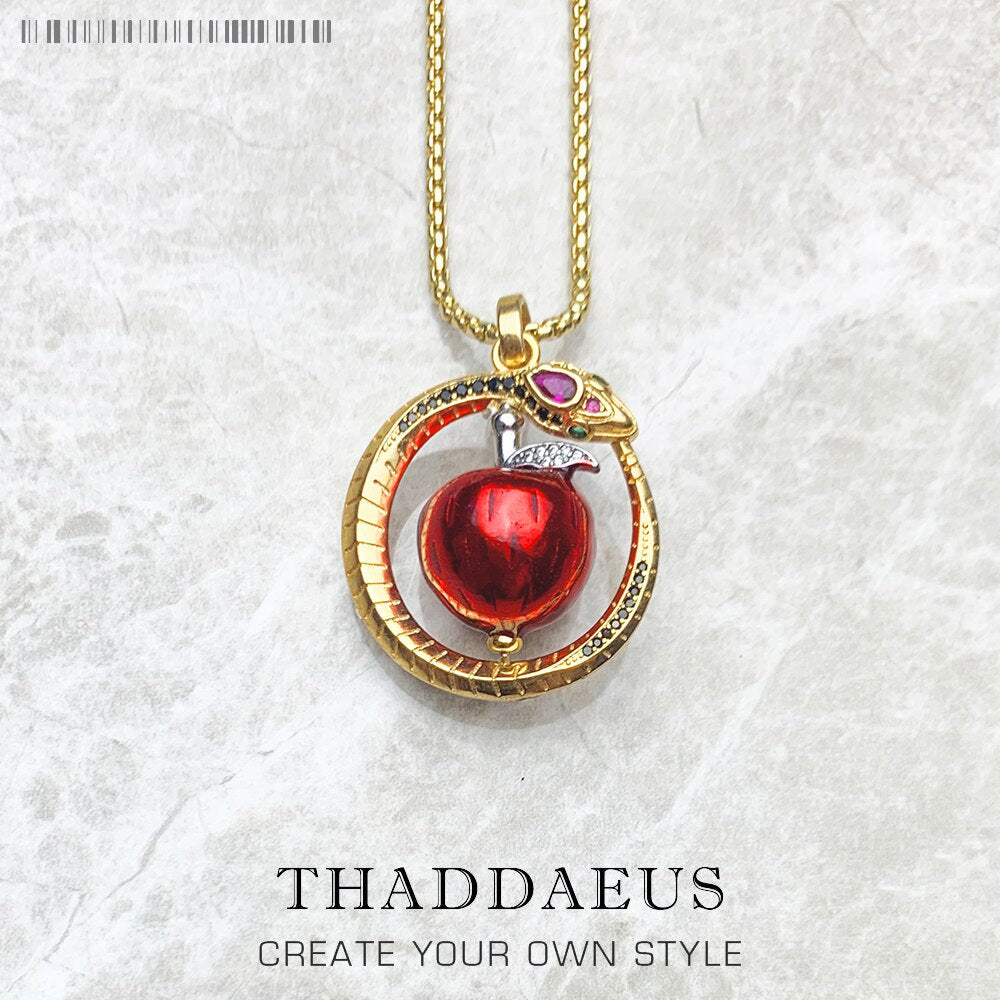 Necklace Snake with Apple,2021 Summer Brand New Fine Jewelry Europe 925 Sterling Silver Bijoux Romantic Gift For Women