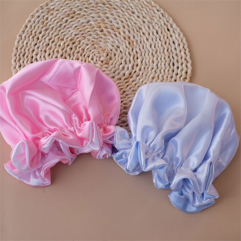 1 Pc Kids Satin Hat Elastic Flower Blossom Baby Sleeping Hair Accessory for Toddler Child Baby Face Washing Shower