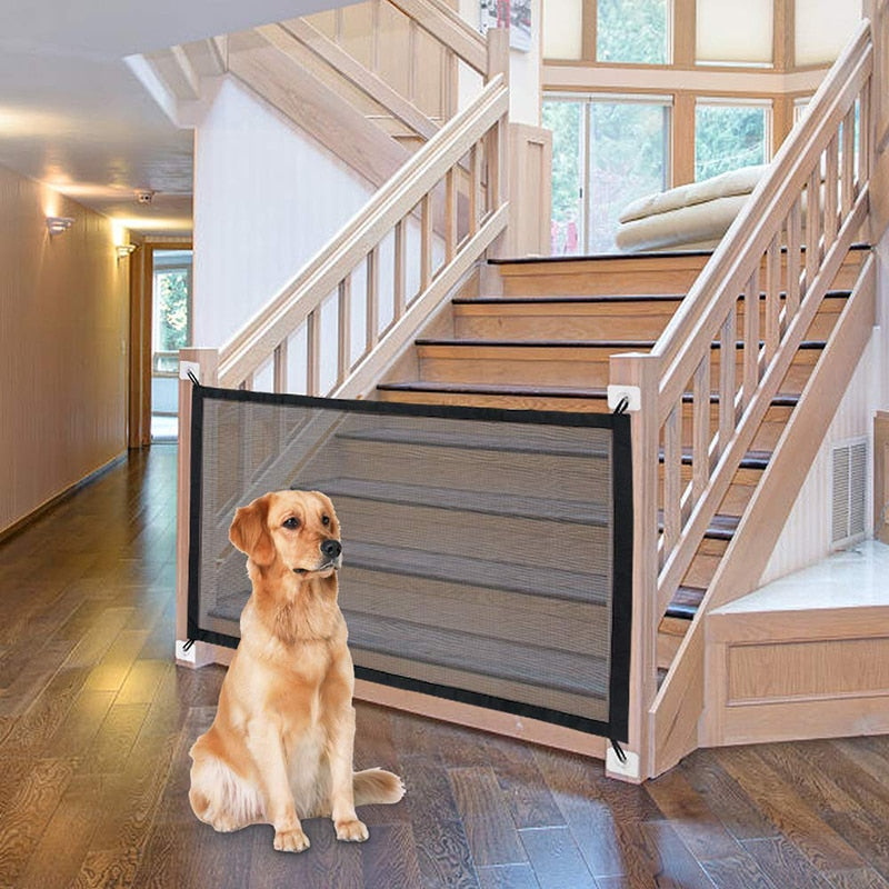 Pet Dog Gate Ingenious Mesh Dog Fence for Indoor Outdoor Home Safe Pet Dog Gate Fence Safety Enclosure Pet Supplies Dropshipping