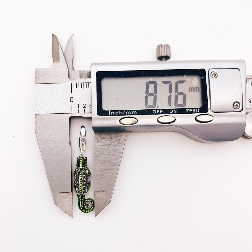 Pirate Green Lizard Chameleon Charm,Brand New Fine Jewelry Europe Real 925 Sterling Silver Accessories Gift For Women Men