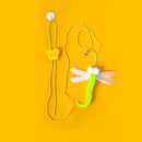 Hanging Elastic Rope Feather Cat Stick Funny Cat Toy with Small Bell Interactive Playing Teaser Wand Toy for Kitten Cat Supplies - anconmall