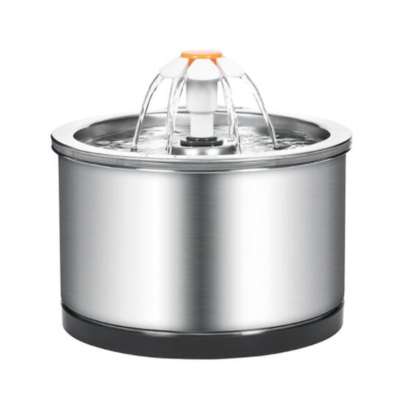 2L Automatic Drinking Fountain With Fountain Filter Drink Fountain Pet Stainless Steel Drinking Fountain Cat Dog Water Supplies