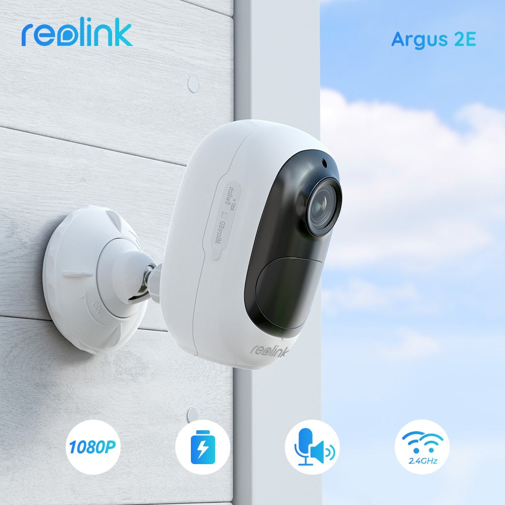 Reolink Argus 2E and Solar Panel Camera WiFi 1080p Full HD 130° viewing angle PIR 2-Way Audio Rechargeable Battery Google Home