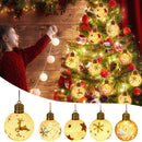 2023 LED Christmas Ball Lights Snowflake Elk Pattern Xmas Tree Hanging Pendant Ornaments Christmas Decorations for Home New Year