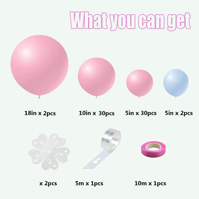 Pink Blue Macaron Balloons Garland Arch Kit 5 Inch 10 Inch 18 Inch Balloon Happy Birthday Baby Shower Wedding Party Decoration - anconmall