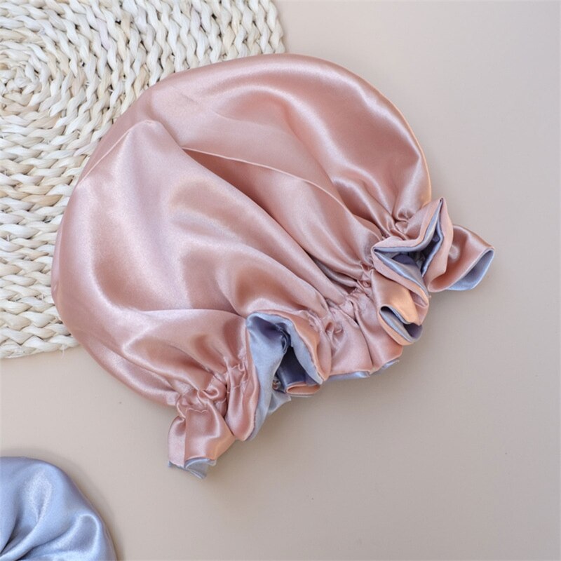 1 Pc Kids Satin Hat Elastic Flower Blossom Baby Sleeping Hair Accessory for Toddler Child Baby Face Washing Shower