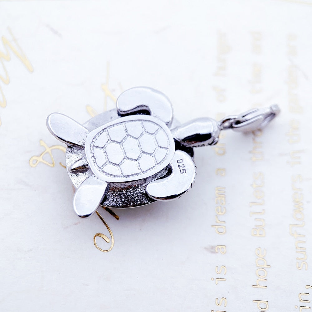Pendant Green Turtle Large Brand New Fashion Jewelry Europe 925 Silver Sterling Accessories Gift For Woman Men