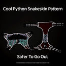 Durable Nylon Dog Harness with Python Snakeskin Pattern Colorful Shiny Highly Reflective Breathable Adjustable Dog&#39;s Chest Strap - anconmall