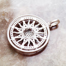 Pendant Amulet Sun White CZ Pave,Fashion 925 Sterling Silver Jewelry Europe Style Accessorie Gift For Men Woman