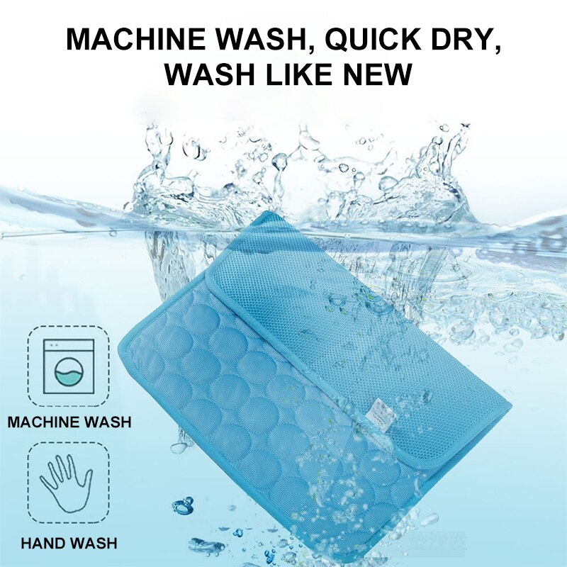 Pet Lightweight Soft Cooling Fabric Mat Comfortable Foldable Summer Stay Cool Bed Pad for Dog Cat Sofa Blanket Machine Washable - anconmall