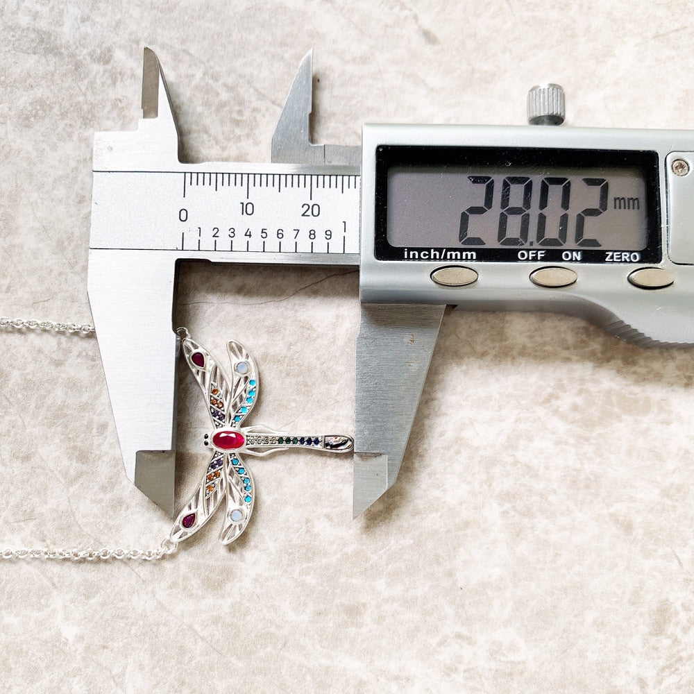 Necklace Playful Dragonfly New Link Chain Creative Fine Jewelry Europe 925 Stering Silver Bohemia Gift For Women