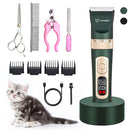 Professional Pet Dog Grooming Hair Clipper 4-Speed Quiet Electric Trimmer Pet Haircut Rechargeable Stand Base Cordless Kit - anconmall