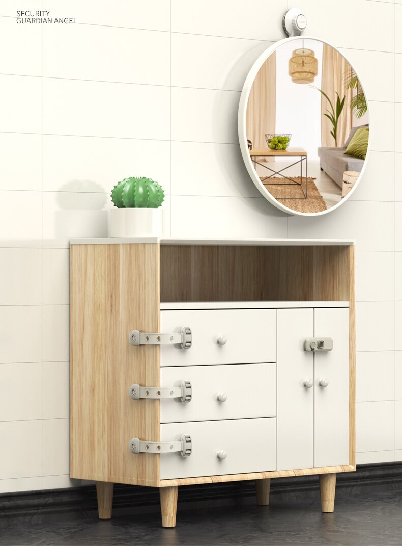 Baby Cabinet Locks Strap Drawer Lock Child Anti-opening Refrigerator Lock Adjustable Length Home Anti-pinch Safety Protection