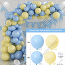 121Pcs Macaron Blue White Silver Balloons Garland Arch Kit Silver 4D Foil Balloons for Baby Shower Wedding Birthday Party Decor - anconmall