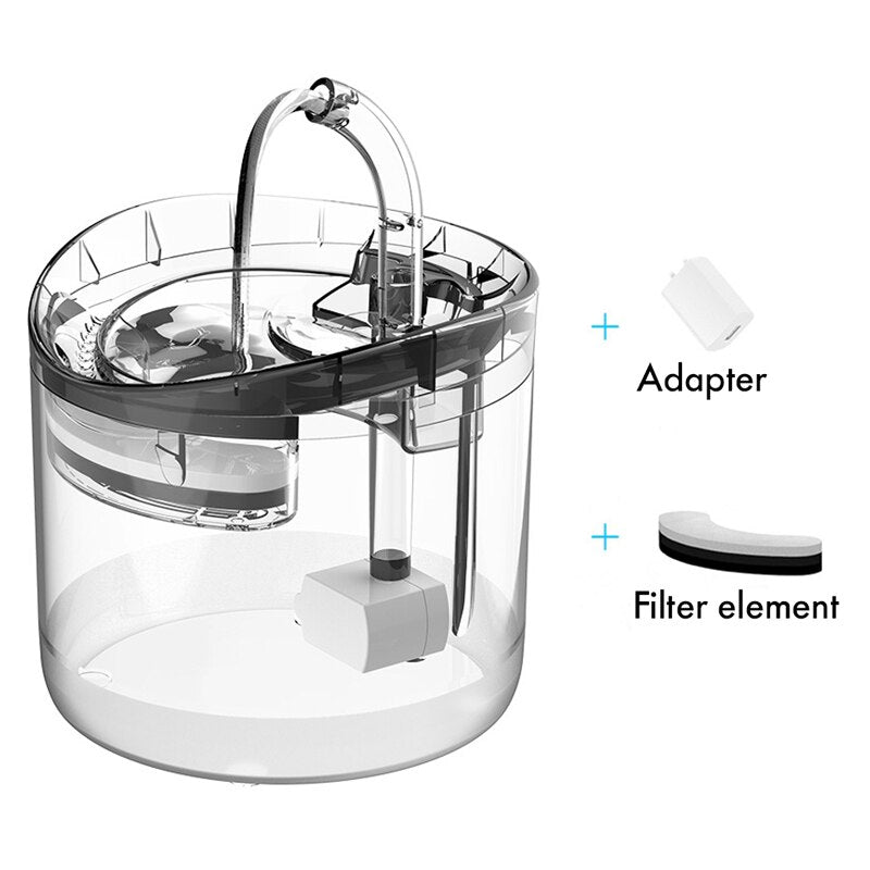 Dog Water Fountain with Faucet 1.8L Automatic Cat Water Dispenser Transparent Drinker Pet Drinking Feeder Bowl with Filters