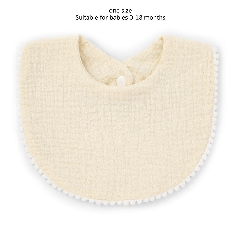 Baby Bandana Drool Bibs with Ruffle Lace Trim Solid Color Infant Toddler Boys Girls Drooling Teething Saliva Towel Cotton Super