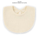 Baby Bandana Drool Bibs with Ruffle Lace Trim Solid Color Infant Toddler Boys Girls Drooling Teething Saliva Towel Cotton Super