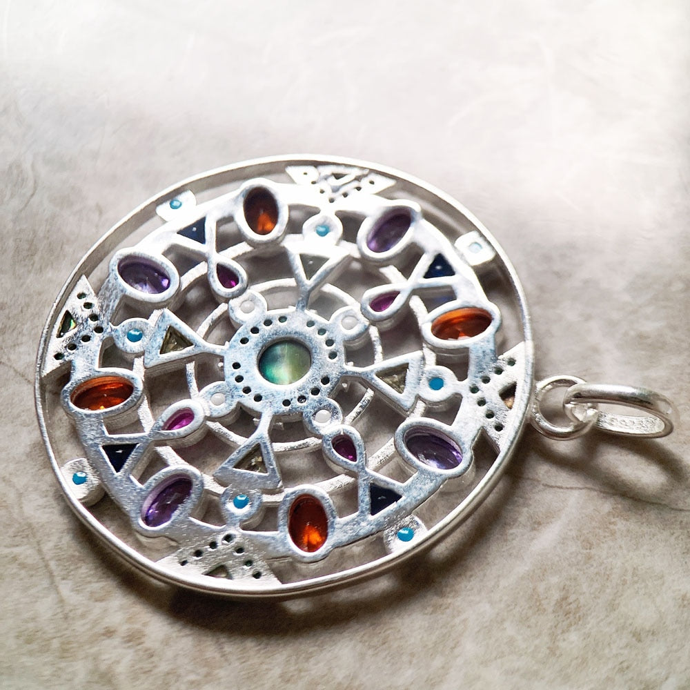 Pendant Colorful Amulet,New Jewelry Bohemia 925 Sterling Silver Accessories Paradise Journey Gift For Women