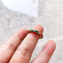 Gold Color Colorful Stones Ring Europe Style Glam Fine Jewerly For Women Gift In 925 Sterling Silver