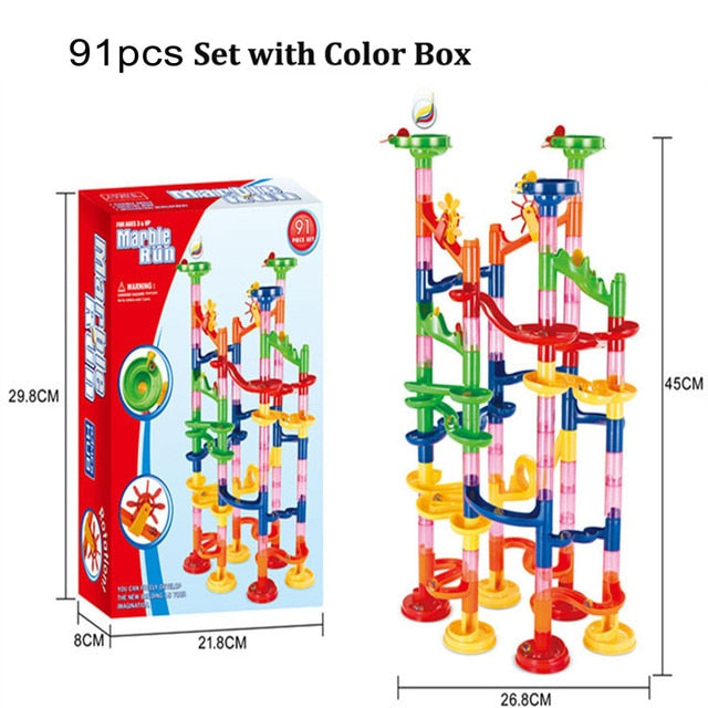 142 Pcs Marble Run Building Blocks Marbles Slide Toys For Children DIY Creativity Constructor Educational Toys Children Gift