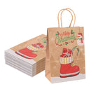 5PCS Merry Christmas Paper Gift Bags Santa Claus Xmas Tree Candy Biscuit Packaging Bag Christmas New Year Party Kids Gift Favors