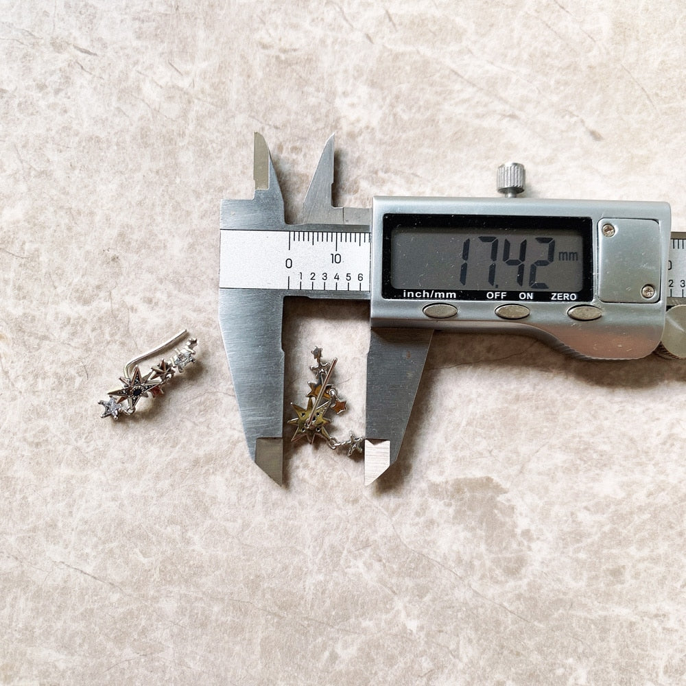 Ear Climber Royalty Stars Lucky Gift For Women Summer New Bohemia Fine Jewelry Earrings In 925 Sterling Silver