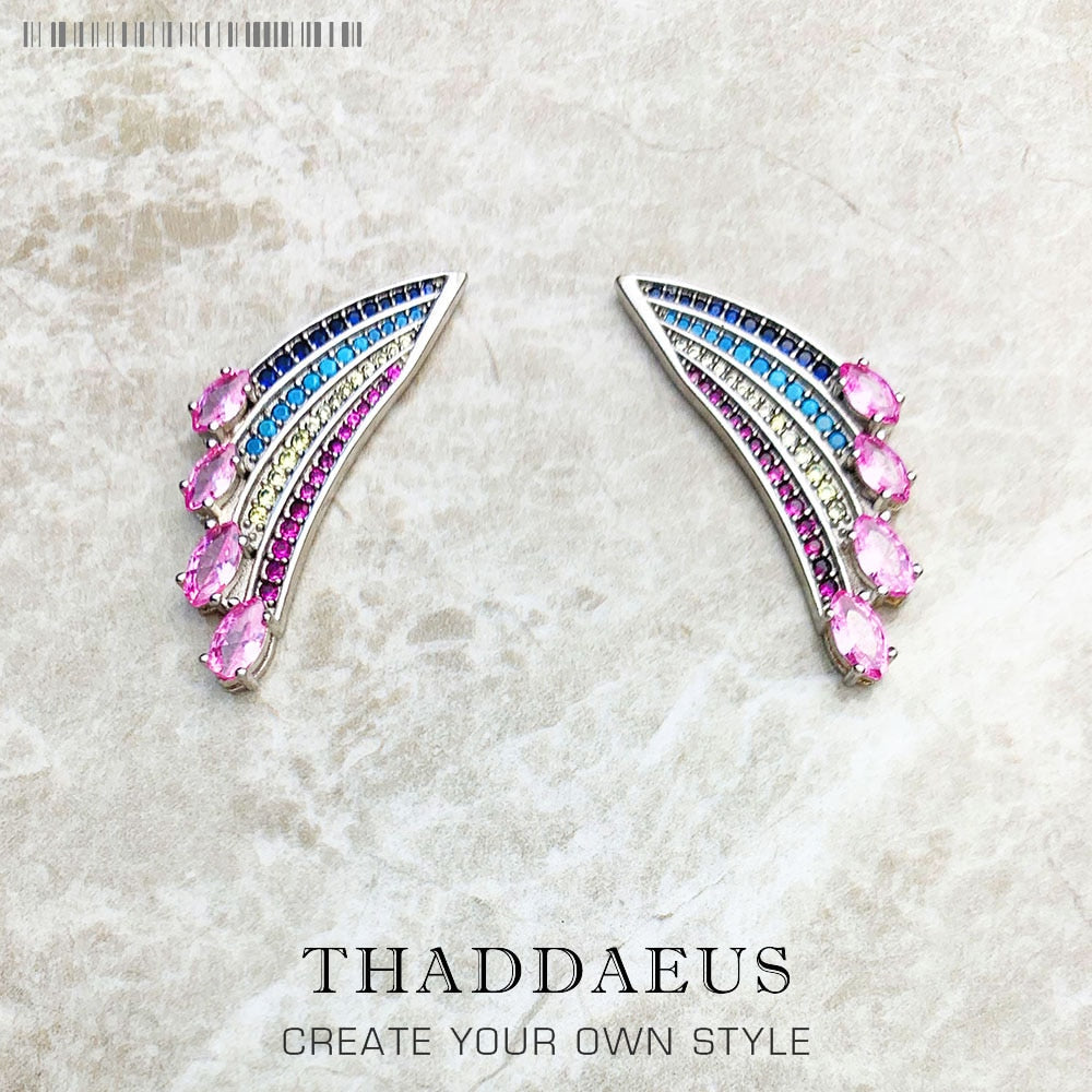Earrings Bright Hummingbird Wing Bohemia Rainbow Women Gift Summer High Quality 925 Sterling Silver Fine Jewelry