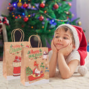 5PCS Merry Christmas Paper Gift Bags Santa Claus Xmas Tree Candy Biscuit Packaging Bag Christmas New Year Party Kids Gift Favors