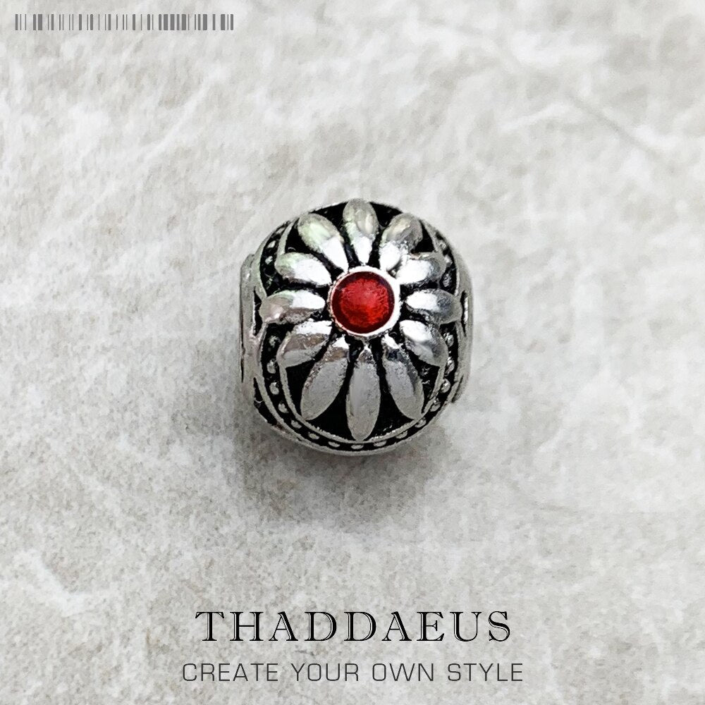 Beads Red Petals Flower Fashion New 925 Sterling Silver Karma Charms European Jewelry Accessories