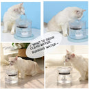 1.8L Automatic Cat Water Fountain with Faucet Dog Water Dispenser Transparent Drinker Pet Drinking Feeder Bowl with Filters