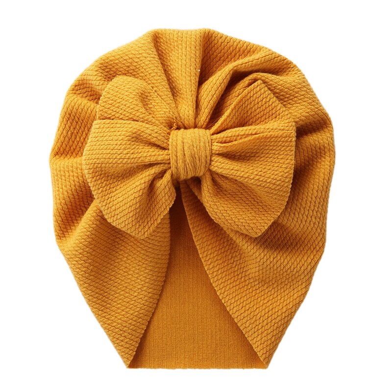 Baby Hat Cute Bows Knot Beanie Floral Bowknot Headwrap Newborn Soft Cotton Solid Color Bonnet Infants Kids Headwear Gifts