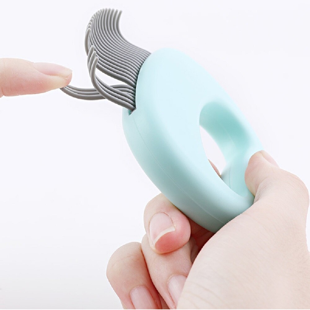 Pet Grooming Comb with Elastic Soft Needles Suitable for Short-Haired Cats, Cat Face Shaped Deshedding Massage Hair Removal Comb - anconmall