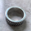 Band Ring Black CZ Pave Europe Style Vintage Jewelry Fine Jewerly For Women Men Gift In 925 Sterling Silver