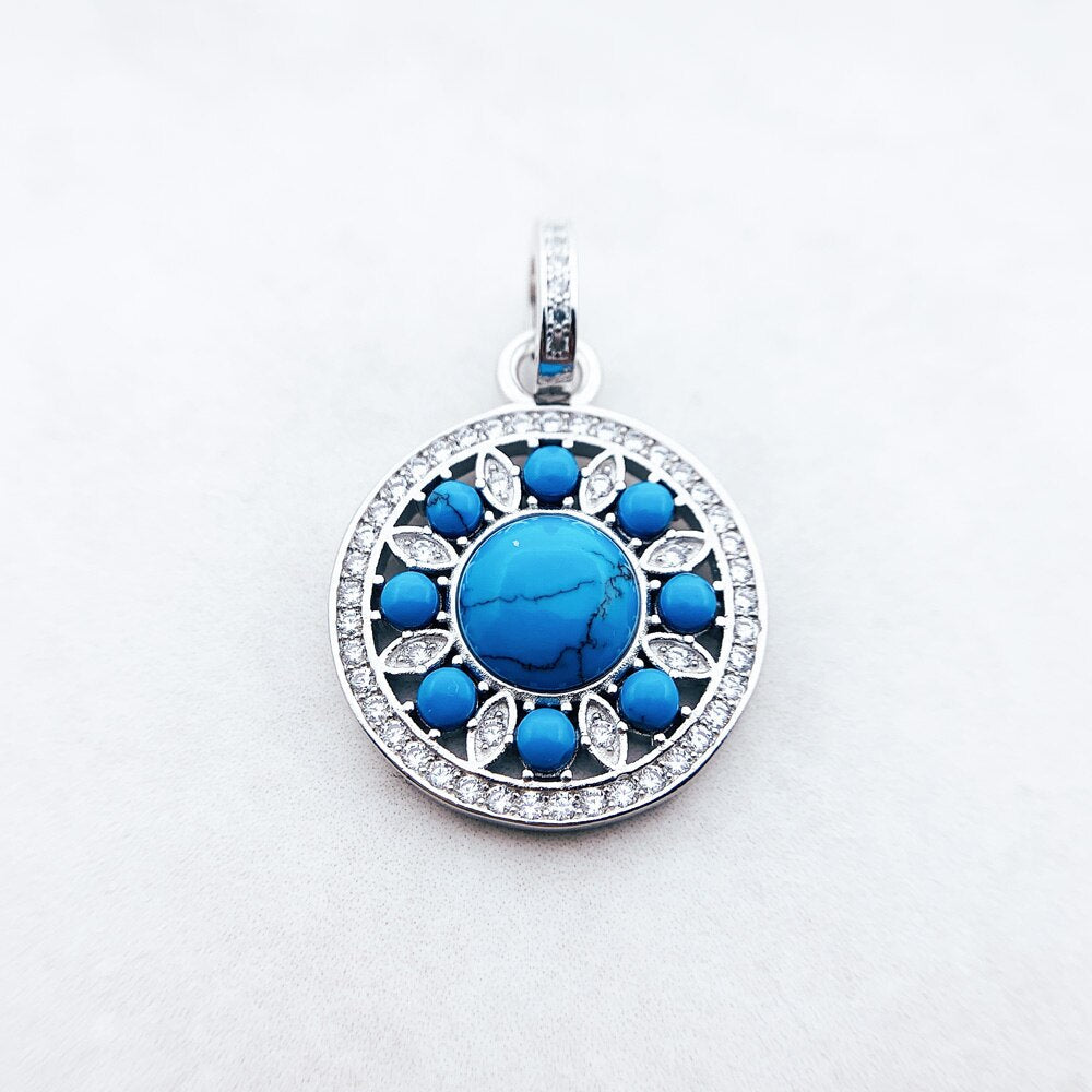 Pendant Ornament Blue Brand Fashion Trendy Jewelry Europe 925 Sterling Silver Accessories Gift For Women