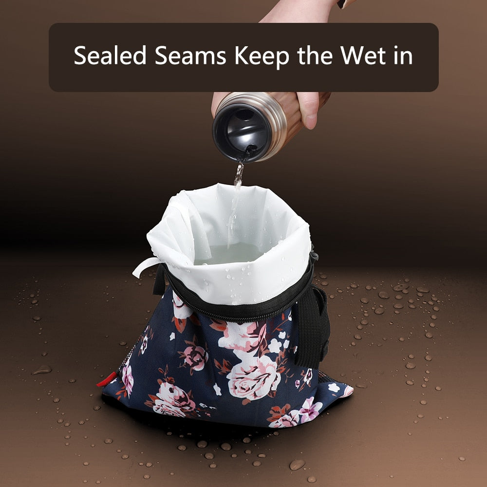 Baby Diaper Bag Cartoon Print Waterproof Wet Dry Nappy Zipper Handbag Stroller Carry Pack Travel Outdoor Wet Diaper Storage Bags