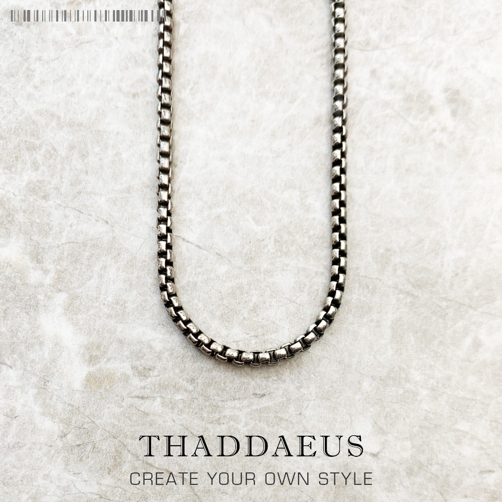 4mm Link Chain Necklace Brand New Punk Fashion Jewelry Europe Style Soul Stainless Steel Bijoux Gift For Men Women