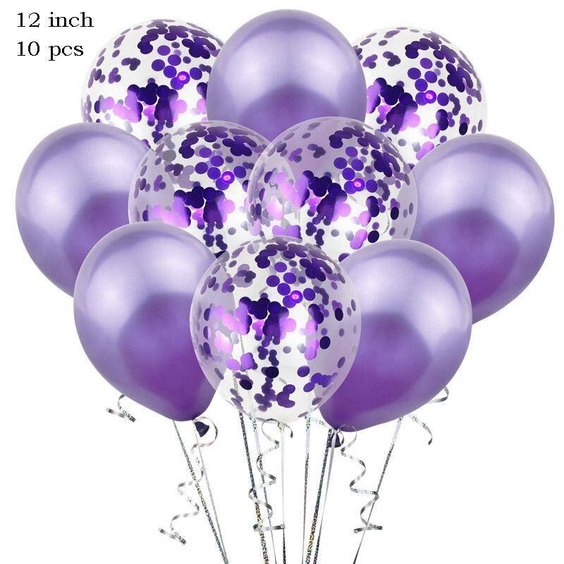 10 PCS 12 Inch Latex Balloons and Colored Confetti Balloon Birthday Party Baby Shower Wedding Graduation Decoration - anconmall