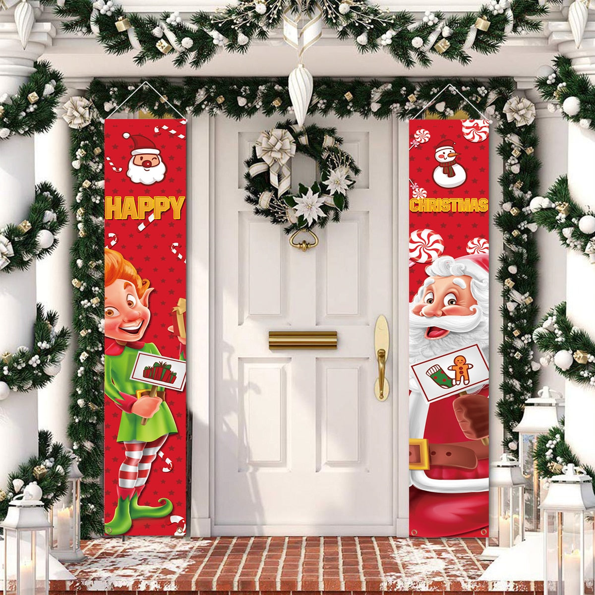 Christmas Porch Door Banner Hanging Ornaments Merry Christmas Decor For Home Xmas 2022 Navidad Natal Noel Happy New Year 2023