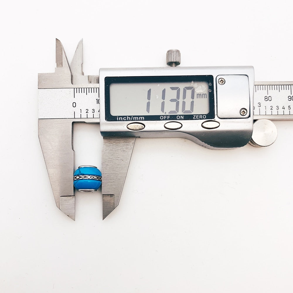 Bead Ornament Turquoise Luxury Accessories 925 Sterling Silver Charm For Jewelry Making Women Men