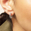 Creole Skulls Hinged Hoop Earrings Europe Style Punk Fashion Jewelry For Women Men Gift In Solid 925 Sterling Silver