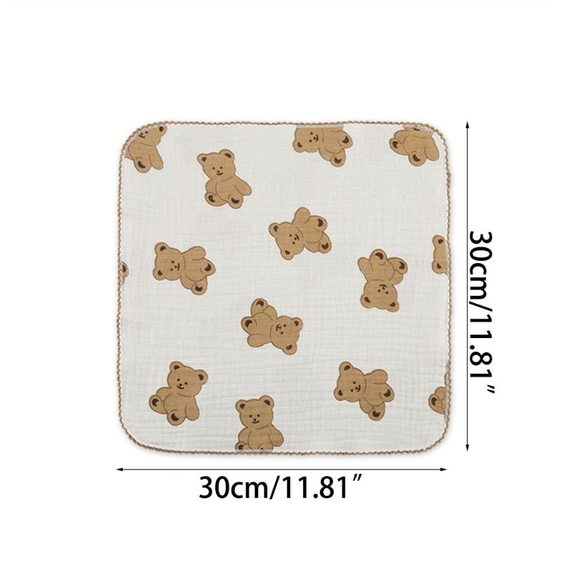 Baby Bib Towel Boys Girls 0-12M Breathable Soft Face Towel Drooling Bib with Hanging Hook Infant Feeding Burp Cloth