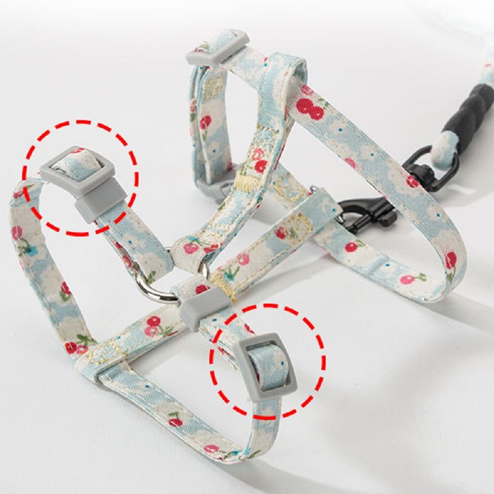 Japanese Style Adjustable Nylon Collars for Pet Cats Anti-Breakaway Harness and Walking Leash Set Kitten Vest Leads Pet Supplies - anconmall