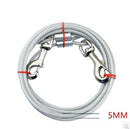 3/5/10m Double Hook Anti-Bite Steel Cable for Dogs Rope Diameter 5 mm Covered with PVC Film Rust-Resistant Trolley Tie-Out Cable - anconmall